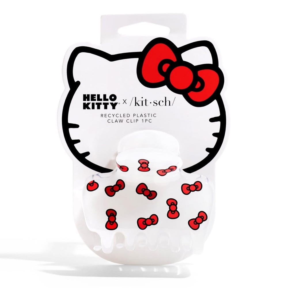 Hair Claw Clip - Kitsch x Hello Kitty - Inspired Red & White Bow